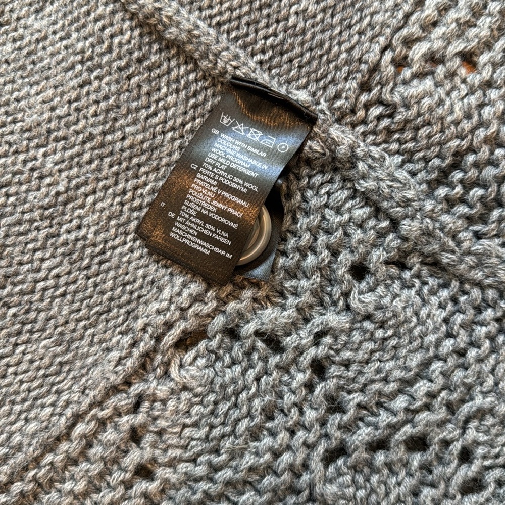 H&M crochet cardigan sweater grey xs - Picture 4 of 7